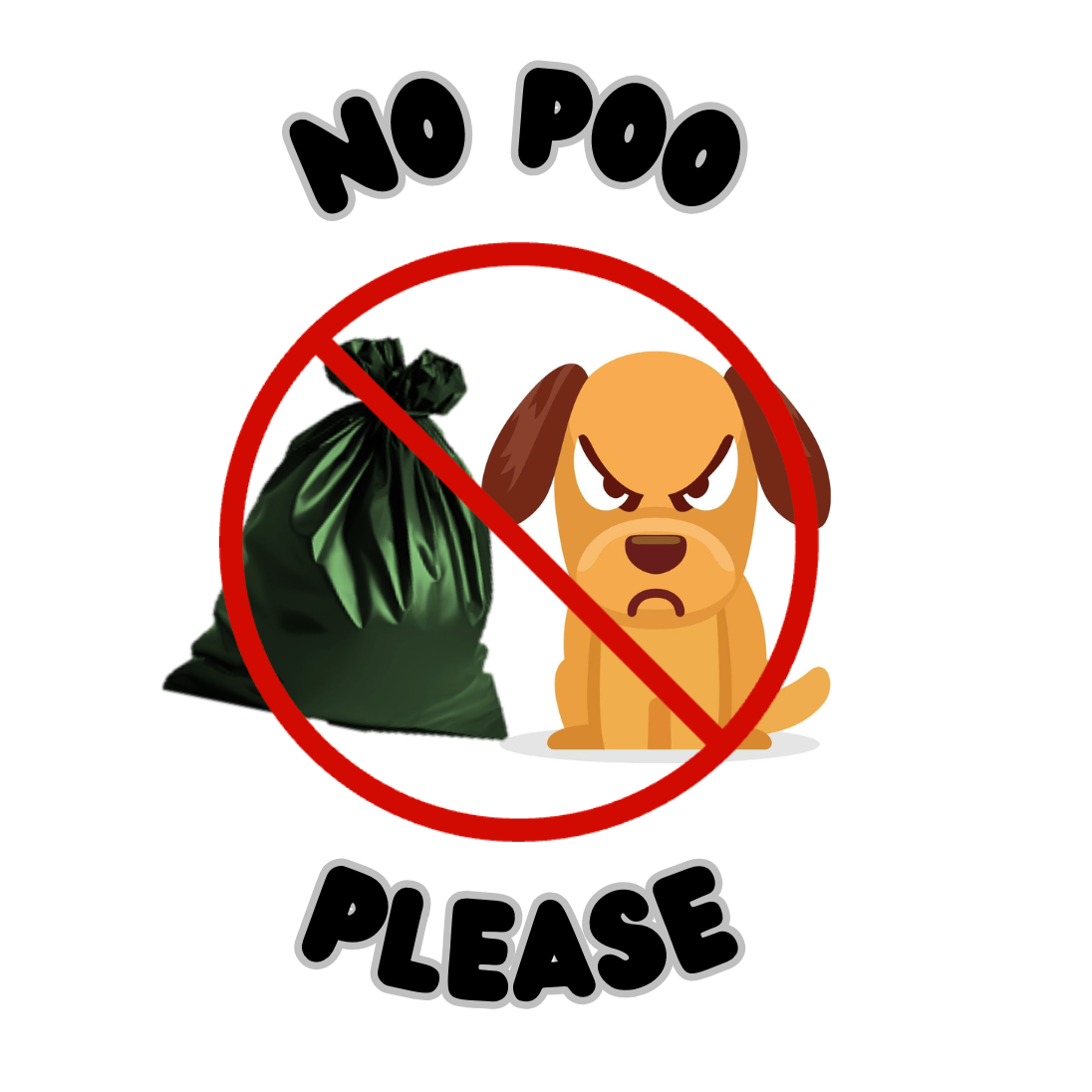 "no poo please" sticker
