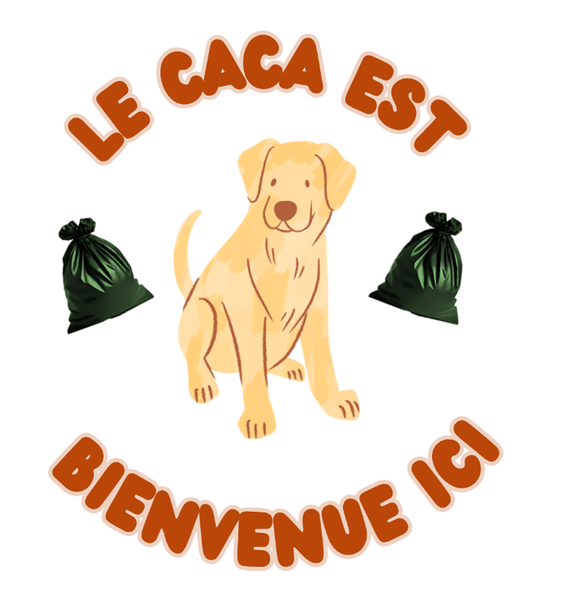 "le caca est bienvenue ici" autocollant